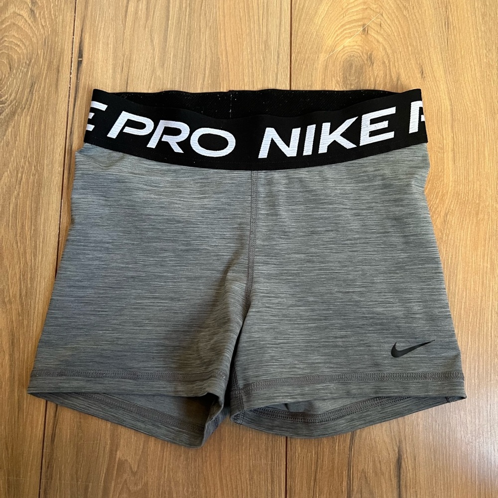 grey nike pro shorts